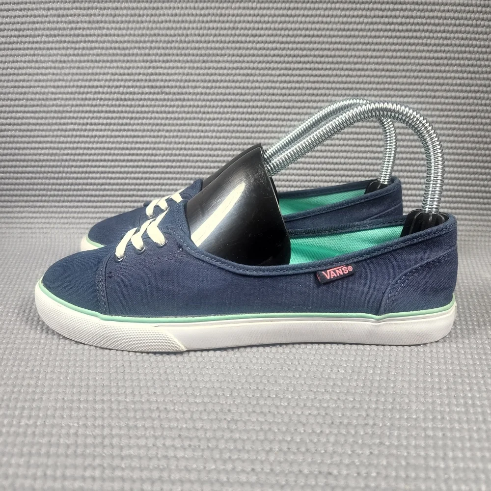 Vans Off The Wall Women's Size 6 Blue White Low Top Classic Shoes TB9C - Picture 3 of 8